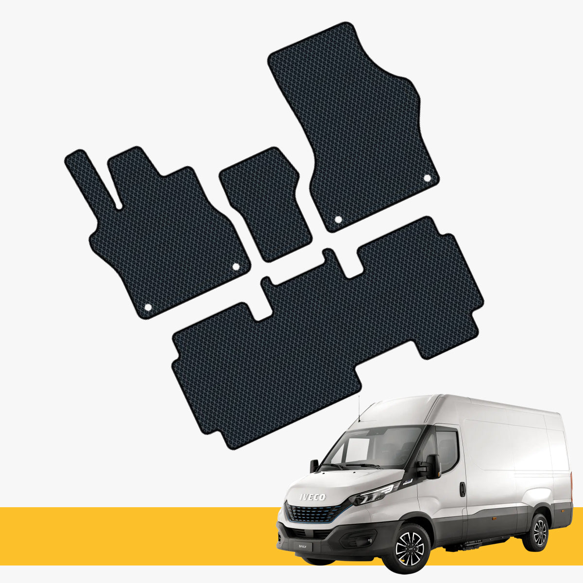 Full set of Iveco car floor mats made from EVA by Prime EVA.