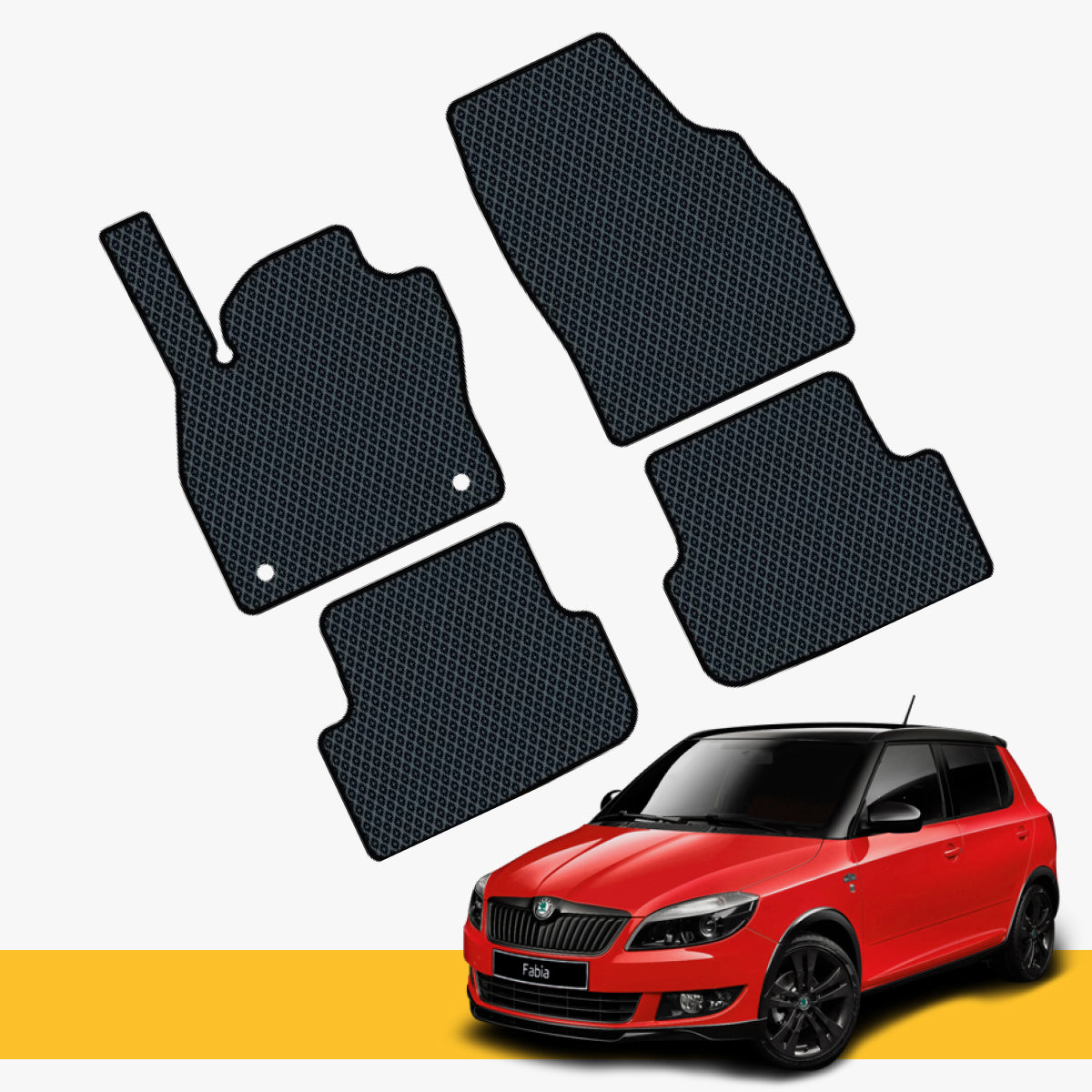 Custom EVA floor mats for Skoda Fabia by Prime EVA.