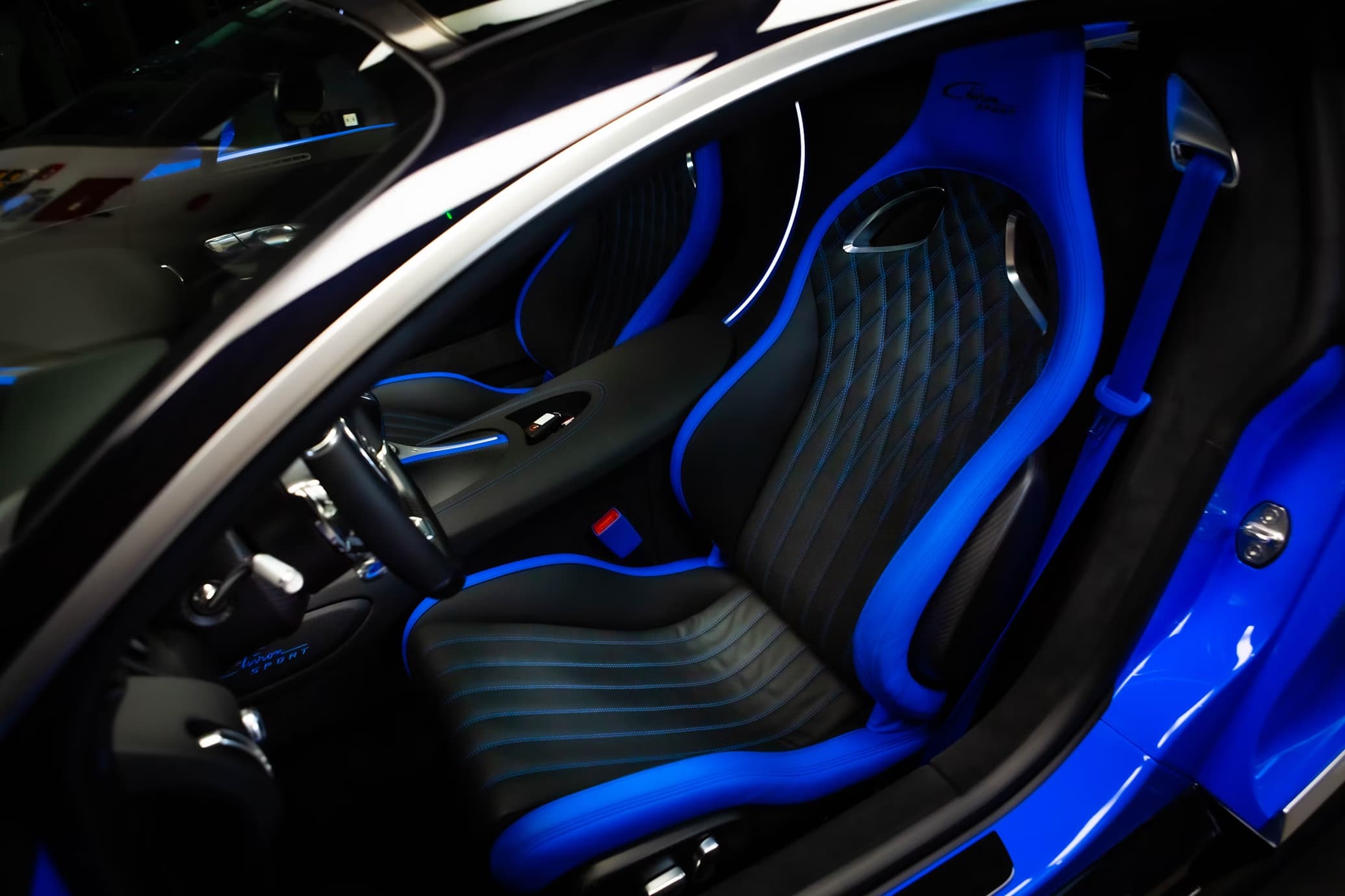 Premium black and blue seat covers designed for ultimate comfort and automotive style.