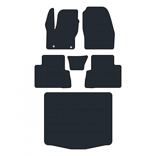 Car mats for Ford C-Max 2 generation (2010 - 2015) Grand minivan 5-doors Manual - Full set and Cargo Liner