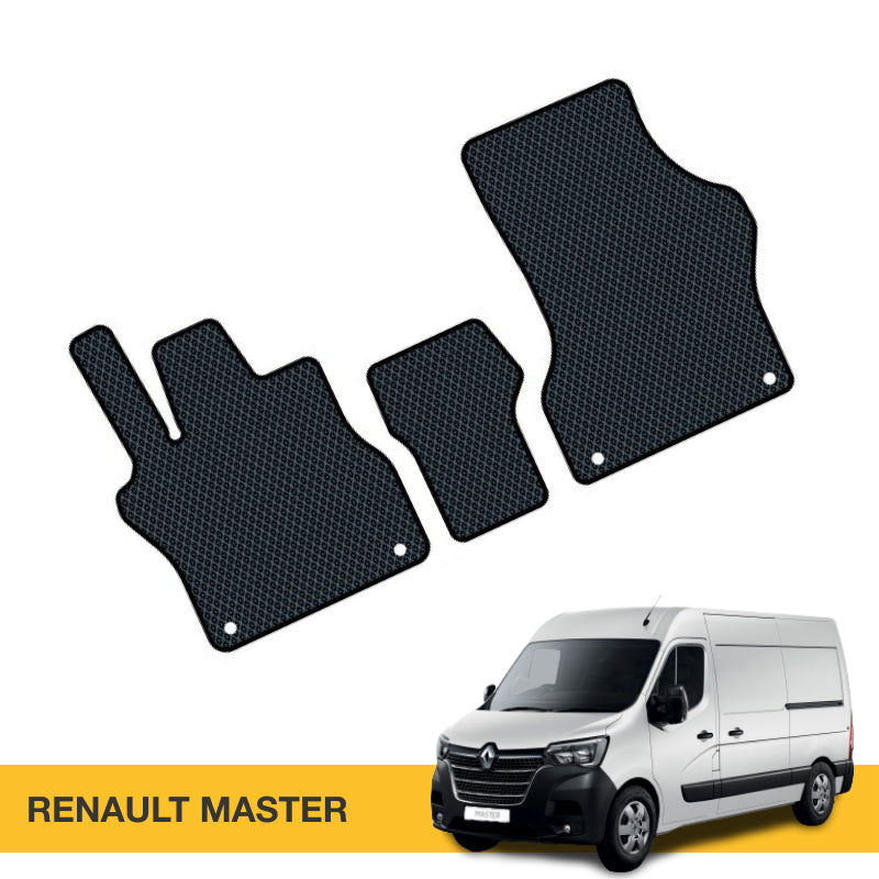 Renault Master'i esiosa jaoks kohandatud EVA põrandamattide komplekt, mille on valmistanud Prime EVA.
