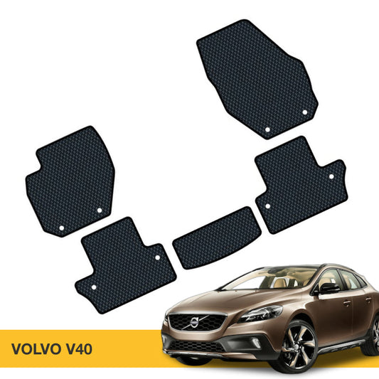 Full set of custom EVA car floor mats for Volvo V40 by Prime EVA.